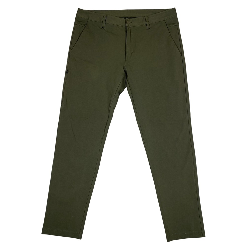 BYLT Everyday Pant 2.0 Slim Stretch Chino Trousers Women XL Dark Olive Green